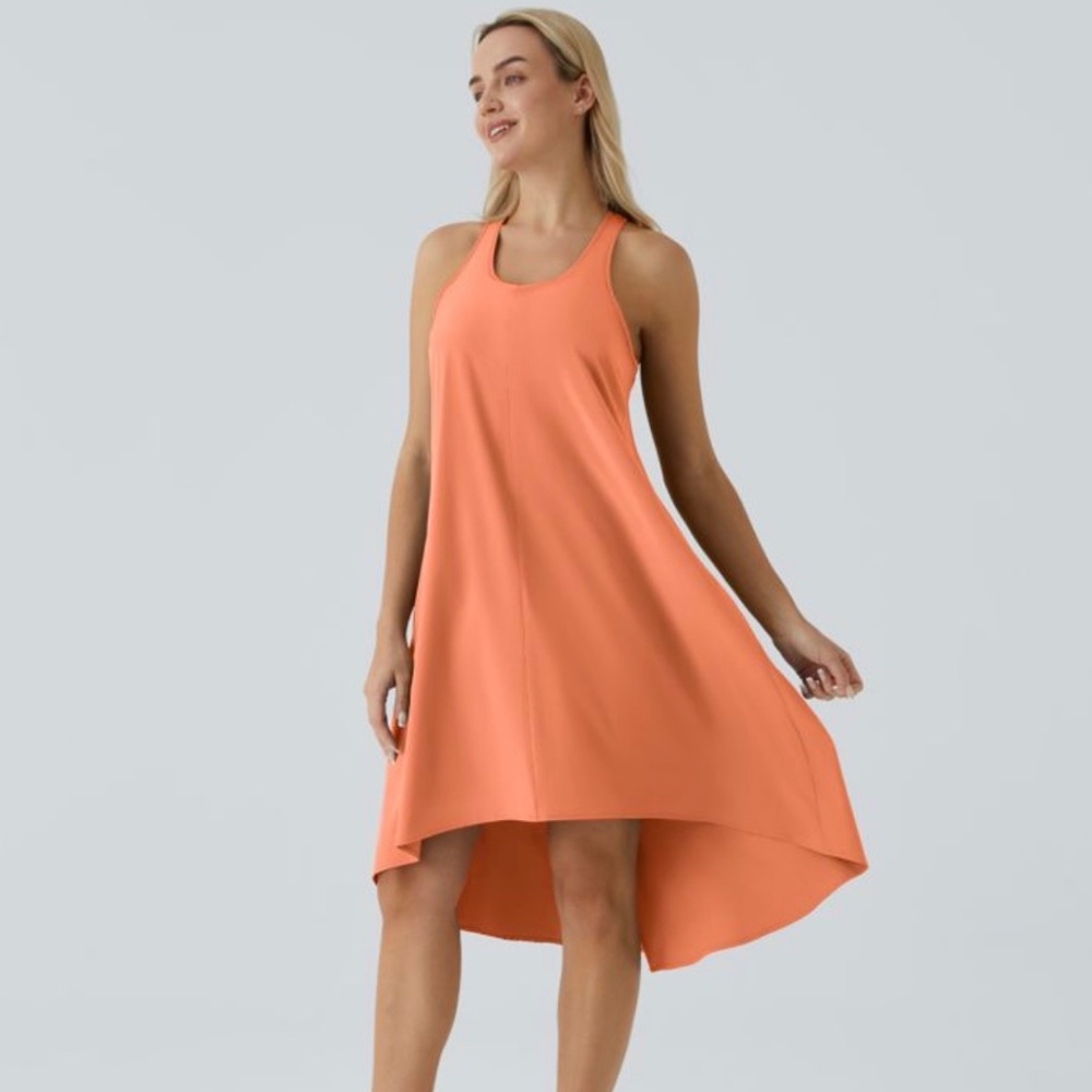 Halara Play It My Way Dress Women's Size S Coral Built In Bra SZ S Pockets